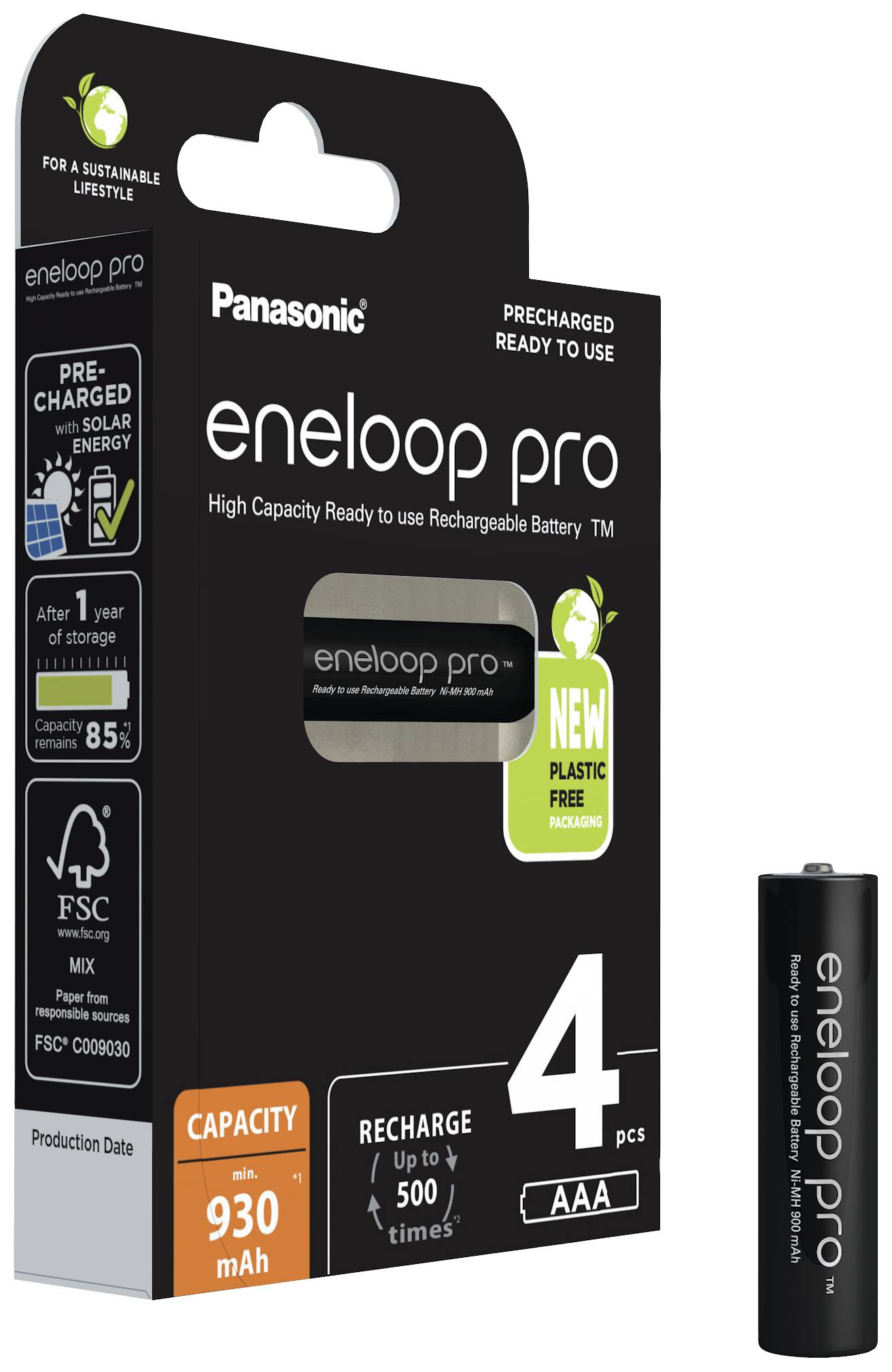 Eneloop pro HR03 Micro (AAA)-Akku NiMH 930 mAh 1.2 V 4 St.
