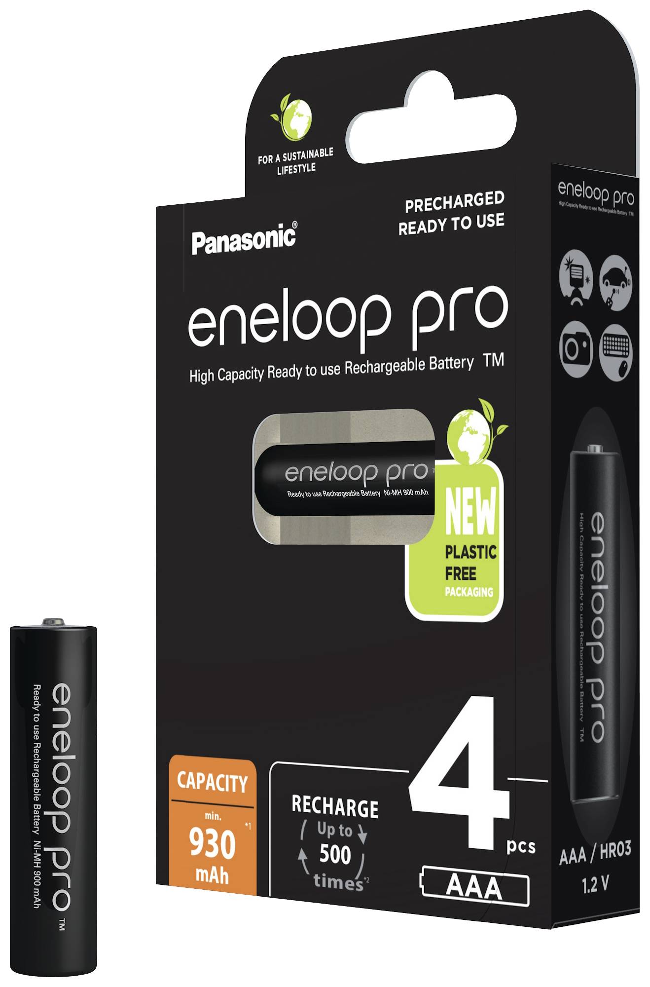 Eneloop pro HR03 Micro (AAA)-Akku NiMH 930 mAh 1.2 V 4 St.