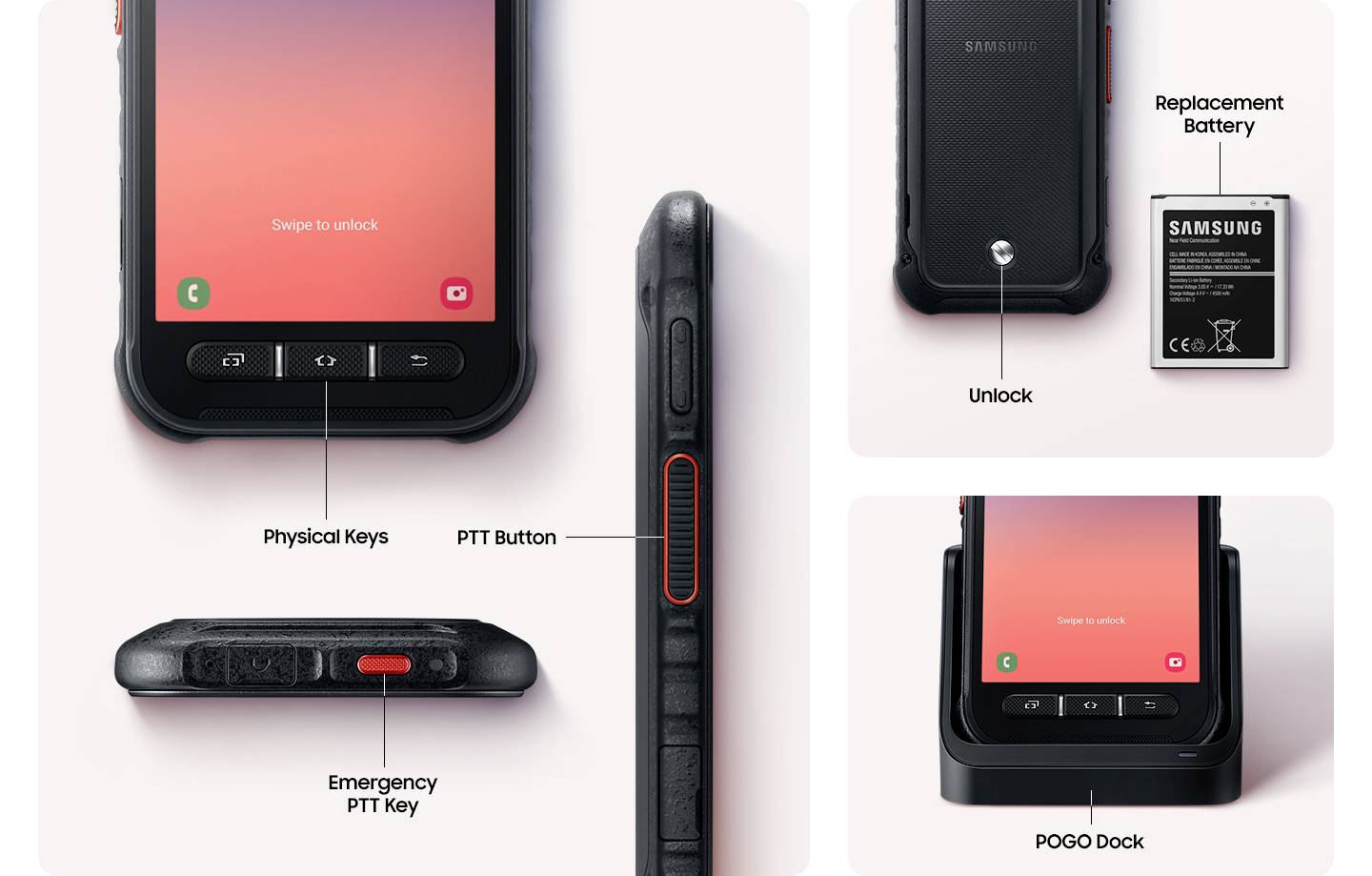 Samsung Galaxy Xcover FieldPro Smartphone 64 GB 13 cm (5.1 Zoll) Schwarz Android™ 9.0