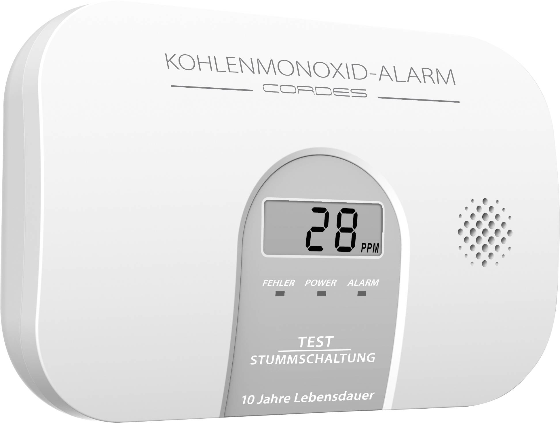 Cordes Haussicherheit CC-4100 Kohlenmonoxid-Melder batteriebetrieben detektiert Kohlenmonoxid