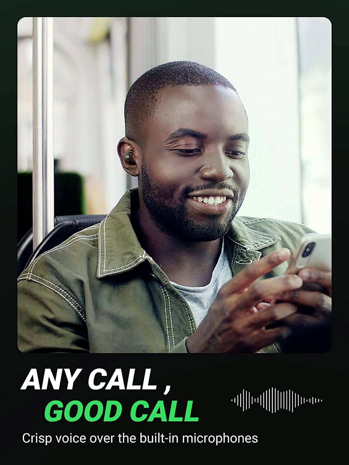 UGREEN Hitune Lite Wireless HiFi In Ear Kopfhörer Bluetooth® Stereo Schwarz Ladecase