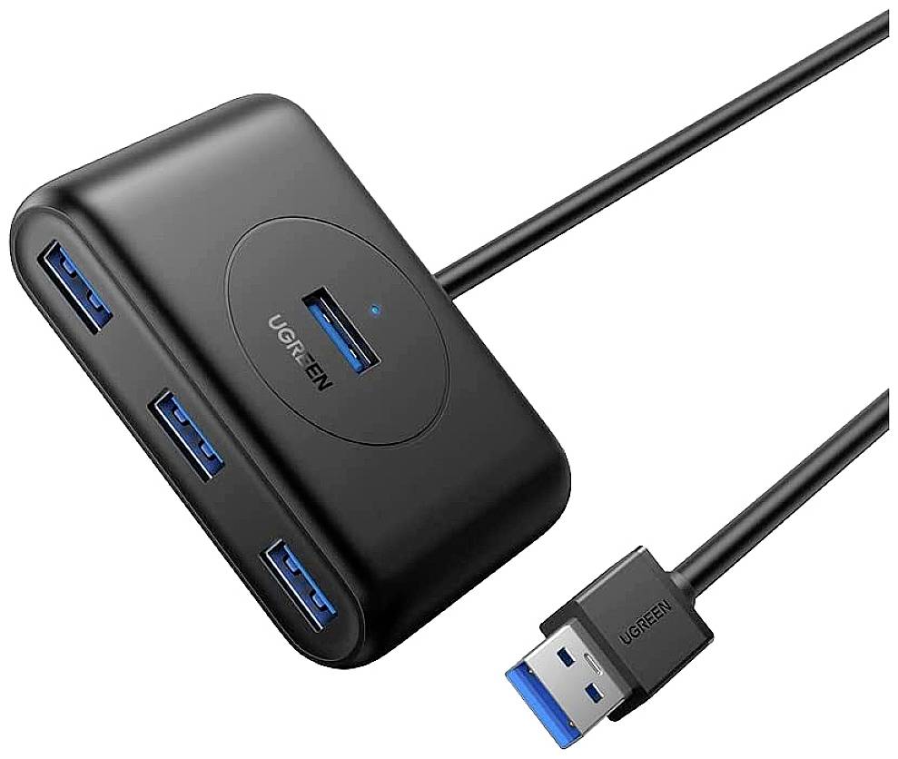 UGREEN 20291 USB-Hub 4 Port USB-A (USB 3.2 Gen 1) Schwarz 4-in-1 USB 3.0-Hub