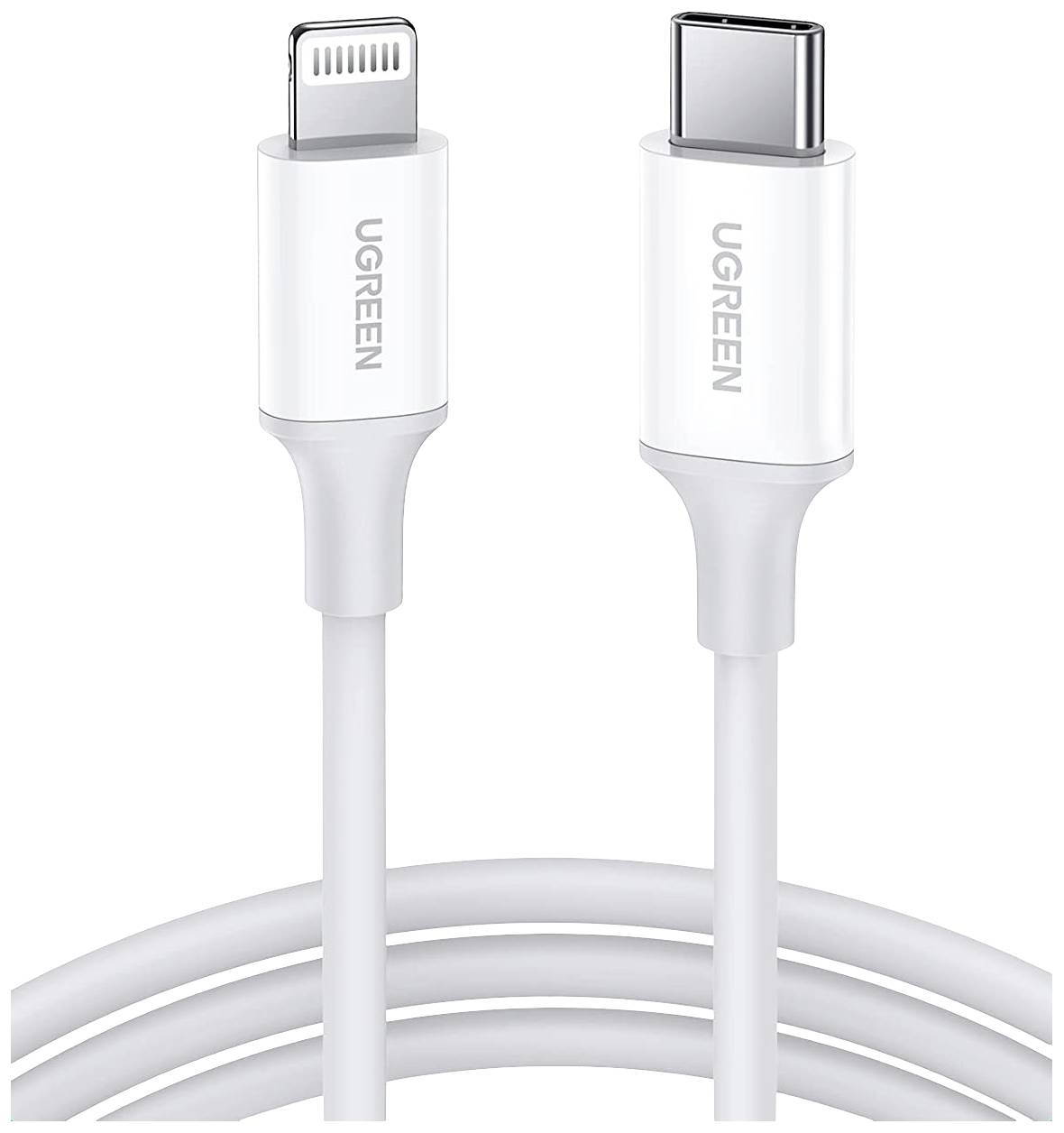 UGREEN USB-Ladekabel USB-C® Stecker, Apple Lightning Stecker 1.00 m Weiß 10493