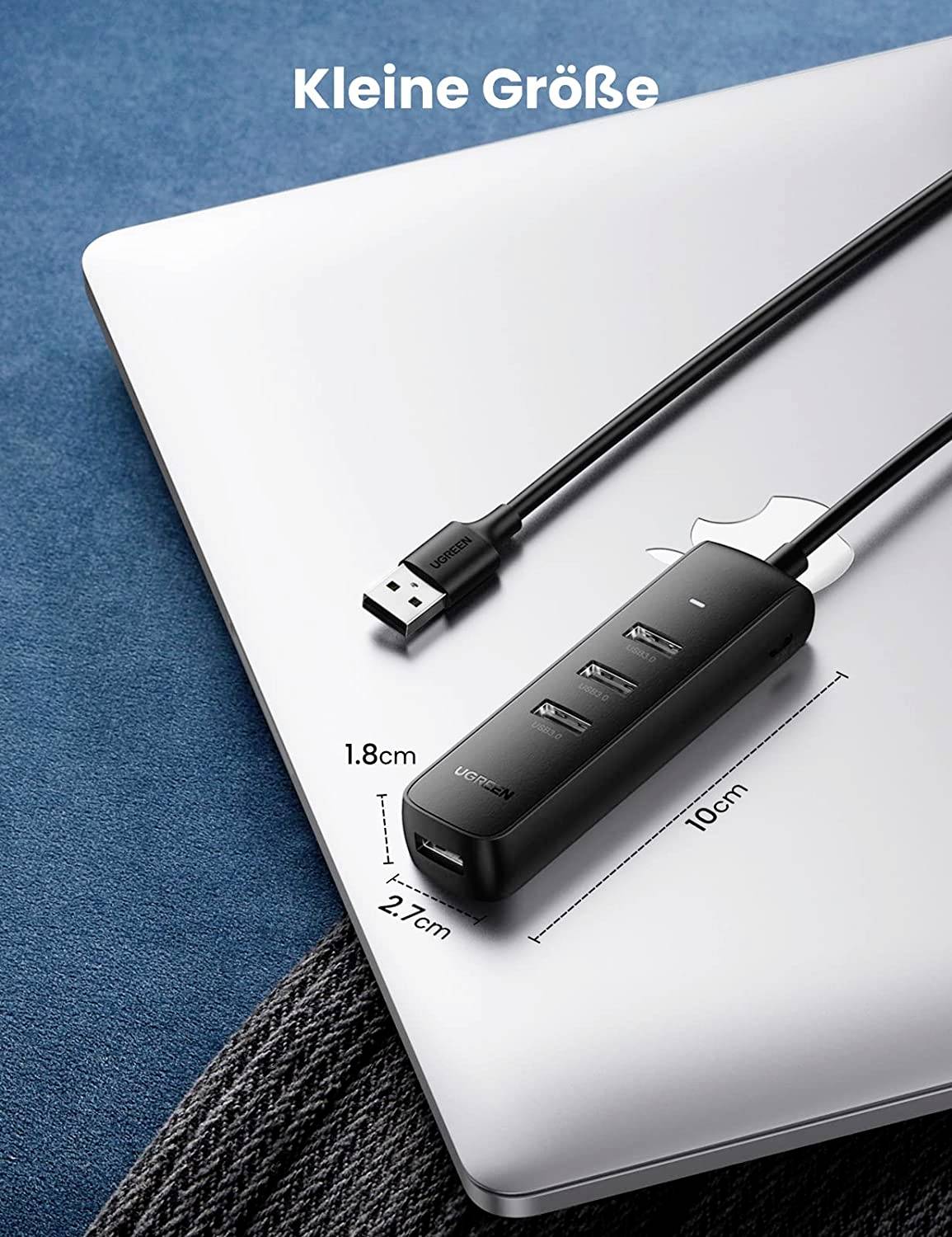 UGREEN 80657 USB-Hub 4 Port USB-A (USB 3.2 Gen 1) Schwarz USB 3.0 HUB 4 Ports