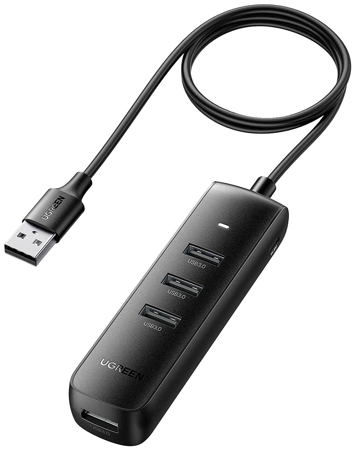 UGREEN 80657 USB-Hub 4 Port USB-A (USB 3.2 Gen 1) Schwarz USB 3.0 HUB 4 Ports