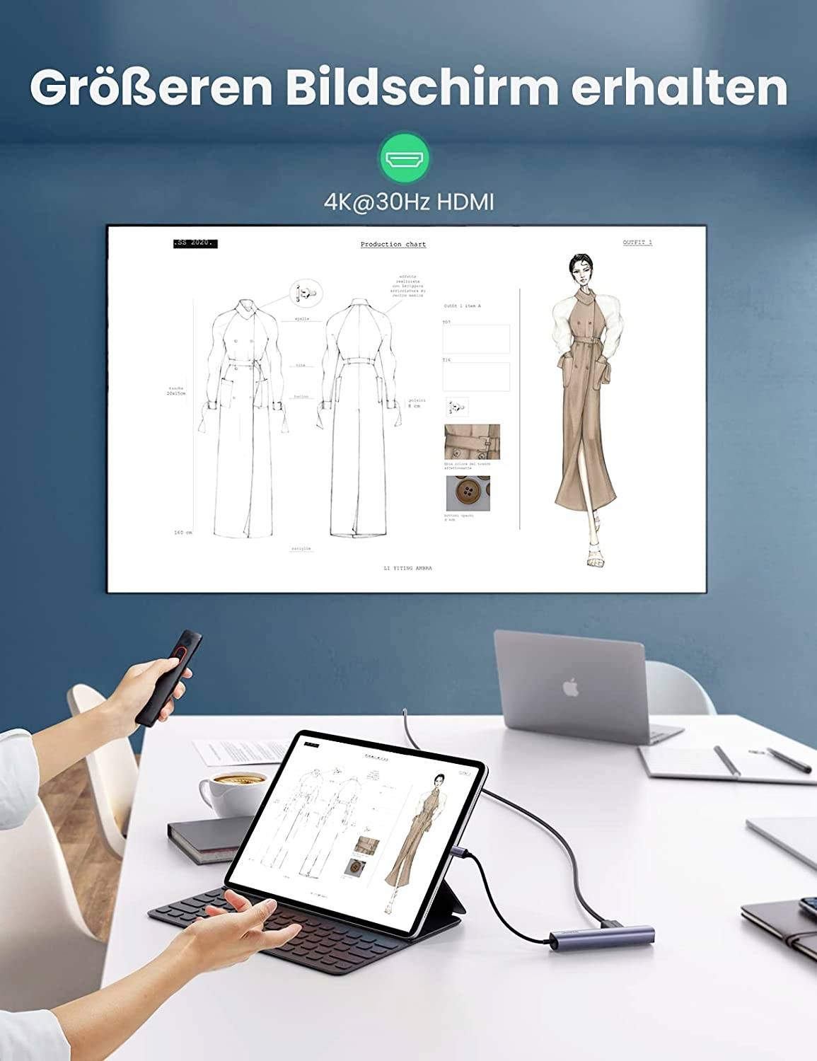 UGREEN USB-Hub 5 Port USB-A (USB 3.2 Gen 1), HDMI®, RJ45 Schwarz, Aluminium 5-in-1-USB-C-Hub