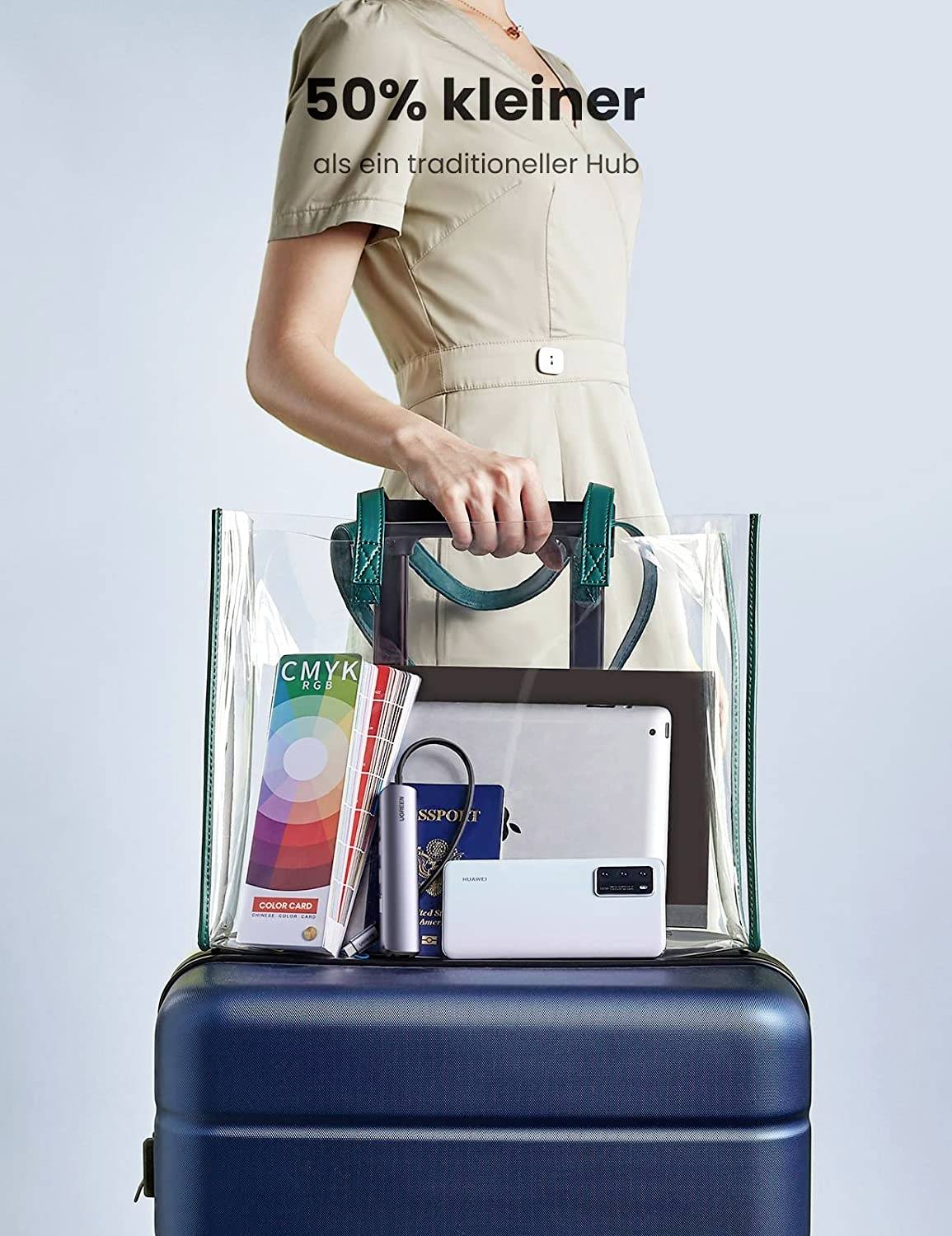 UGREEN USB-Hub 5 Port USB-A (USB 3.2 Gen 1), HDMI®, RJ45 Schwarz, Aluminium 5-in-1-USB-C-Hub