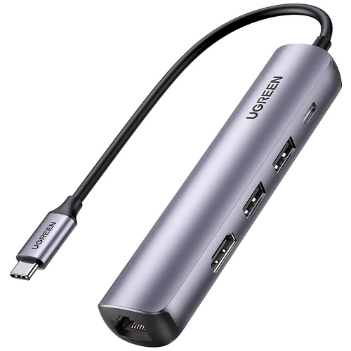 UGREEN 5-in-1-USB-C-Hub 5 Port USB-Kombi-Hub Schwarz, Aluminium