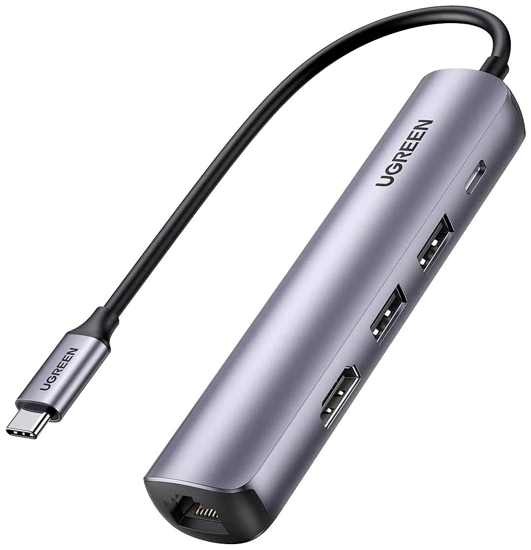 UGREEN 5-in-1-USB-C-Hub 5 Port USB-Kombi-Hub Schwarz, Aluminium