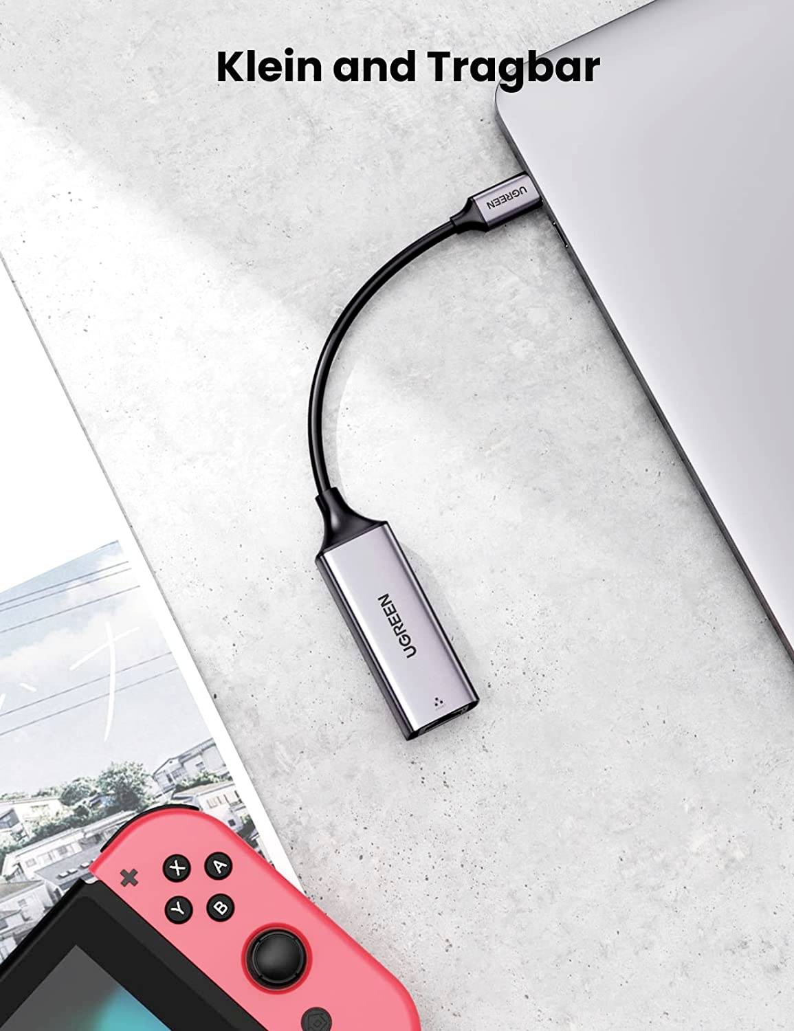 UGREEN USB-C® / RJ45 Netzwerk Adapter [1x USB-C® Stecker - 1x RJ45-Buchse] 10 cm Silber