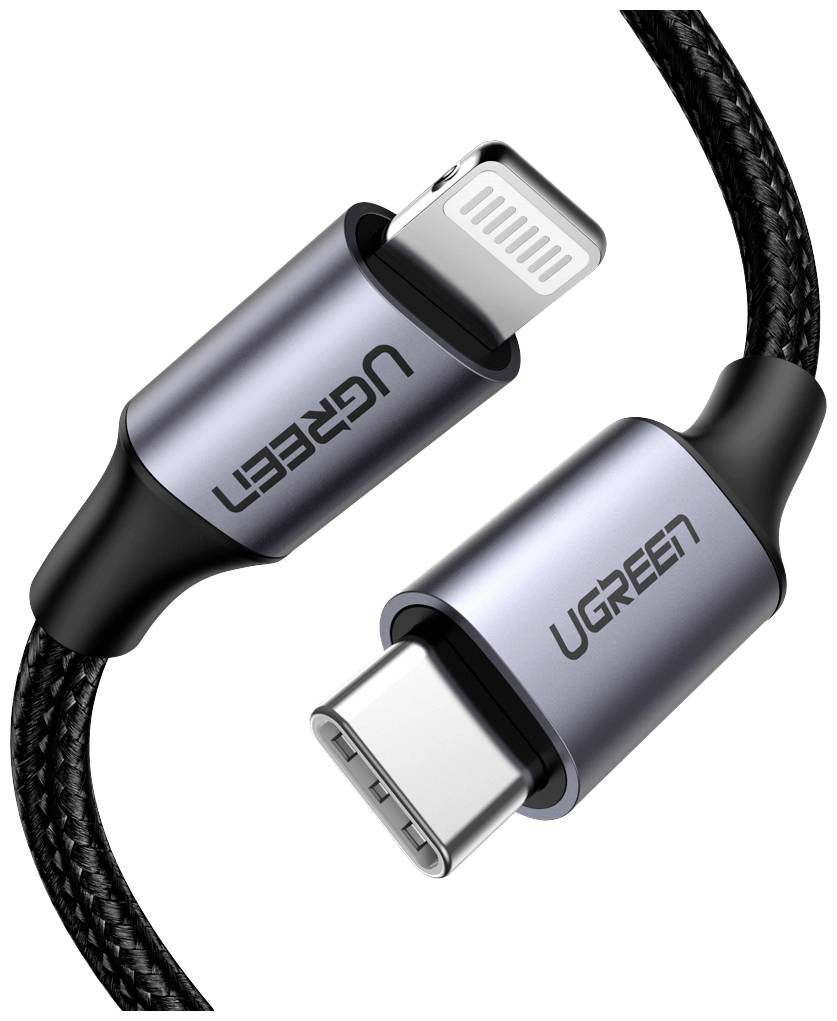 UGREEN USB-Kabel USB-C® Stecker, Apple Lightning Stecker 1.00 m Grau 60759