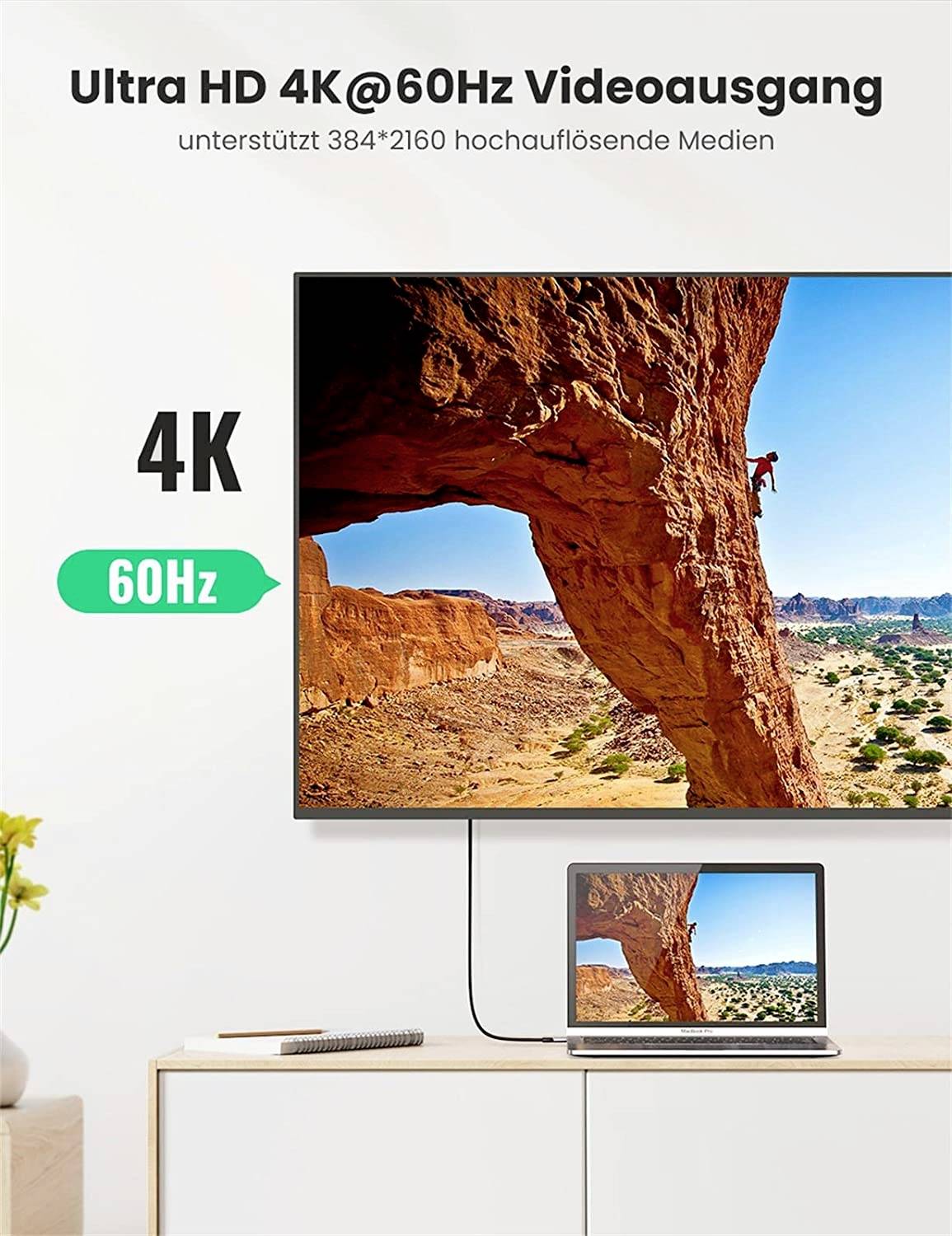 UGREEN USB-Kabel USB-C® Stecker 1 m Schwarz 80150