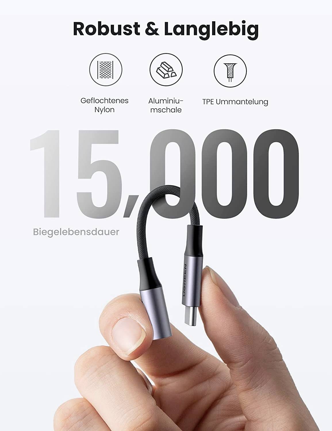 UGREEN USB-C® Adapter [1x USB-C® Stecker - 1x Klinkenbuchse 3.5 mm] USB-C - Klinke Adapter