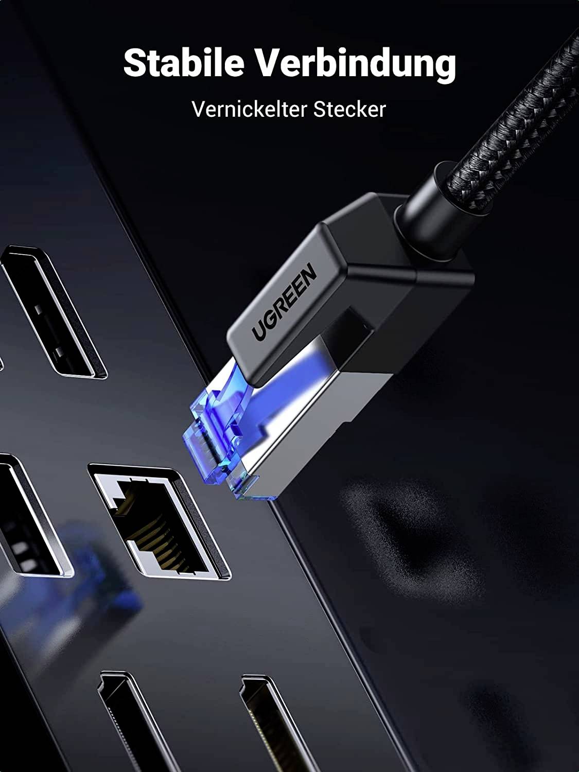 UGREEN 80431 RJ45 2 m Schwarz 1 St.