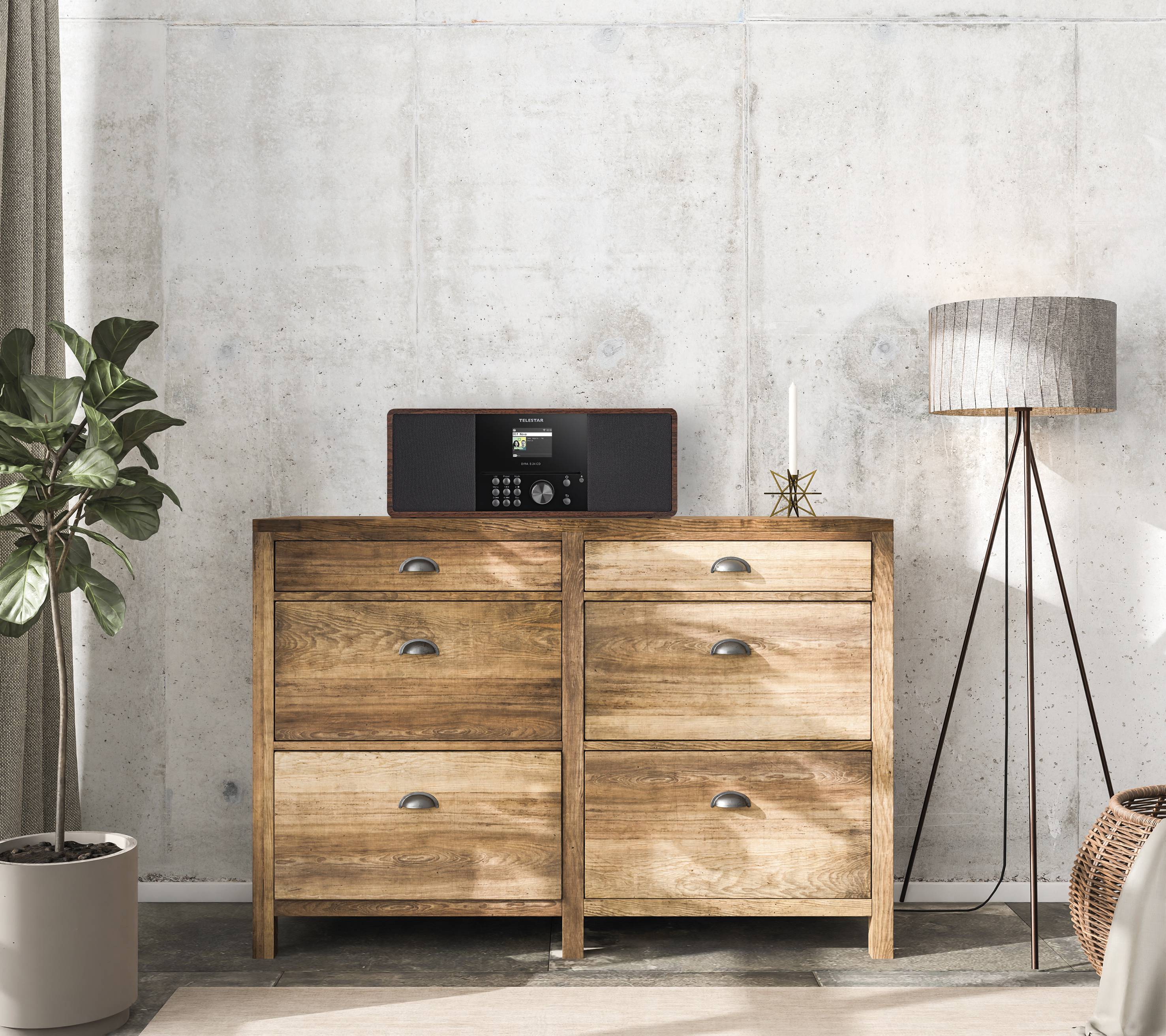 Telestar DIRA S 24 CD CD-Radio DAB+, UKW CD, USB Holz