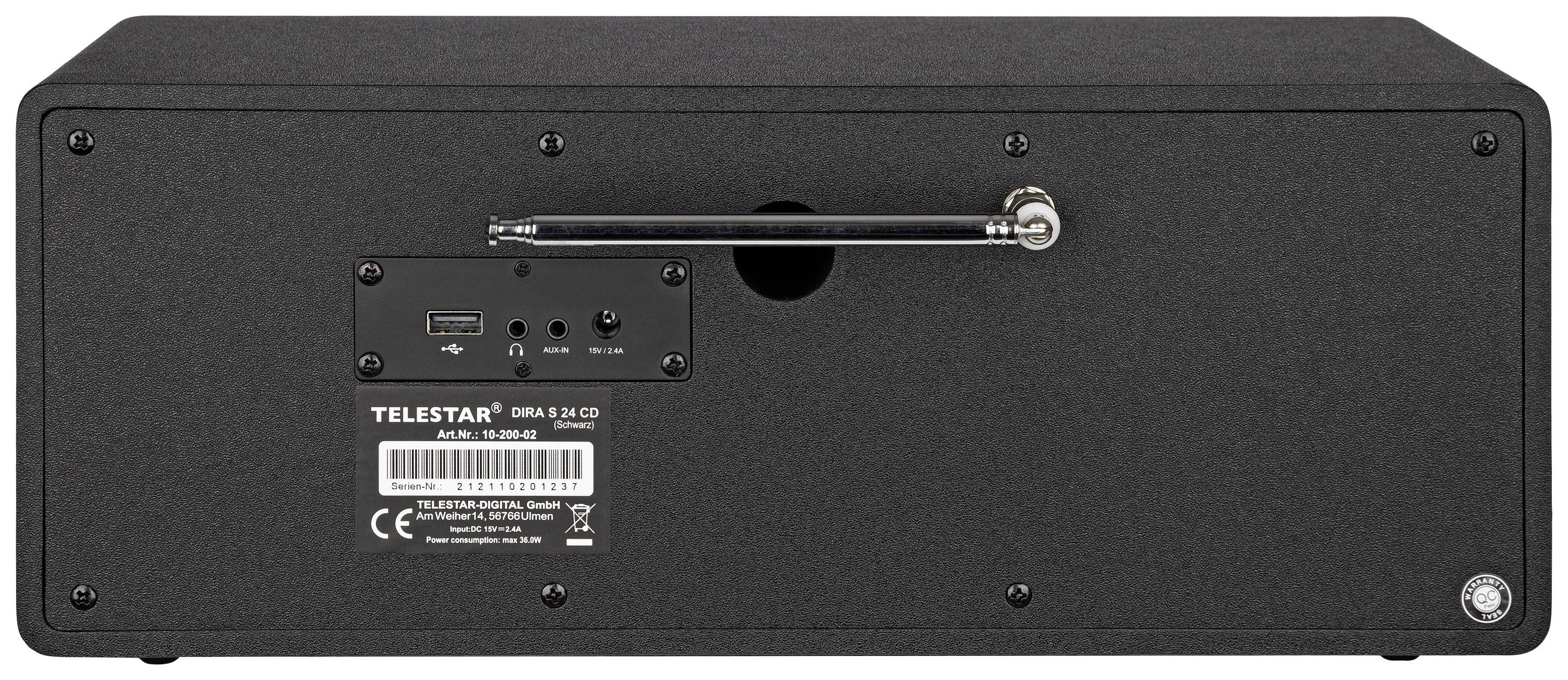 Telestar DIRA S 24 CD CD-Radio DAB+, UKW CD, USB Schwarz