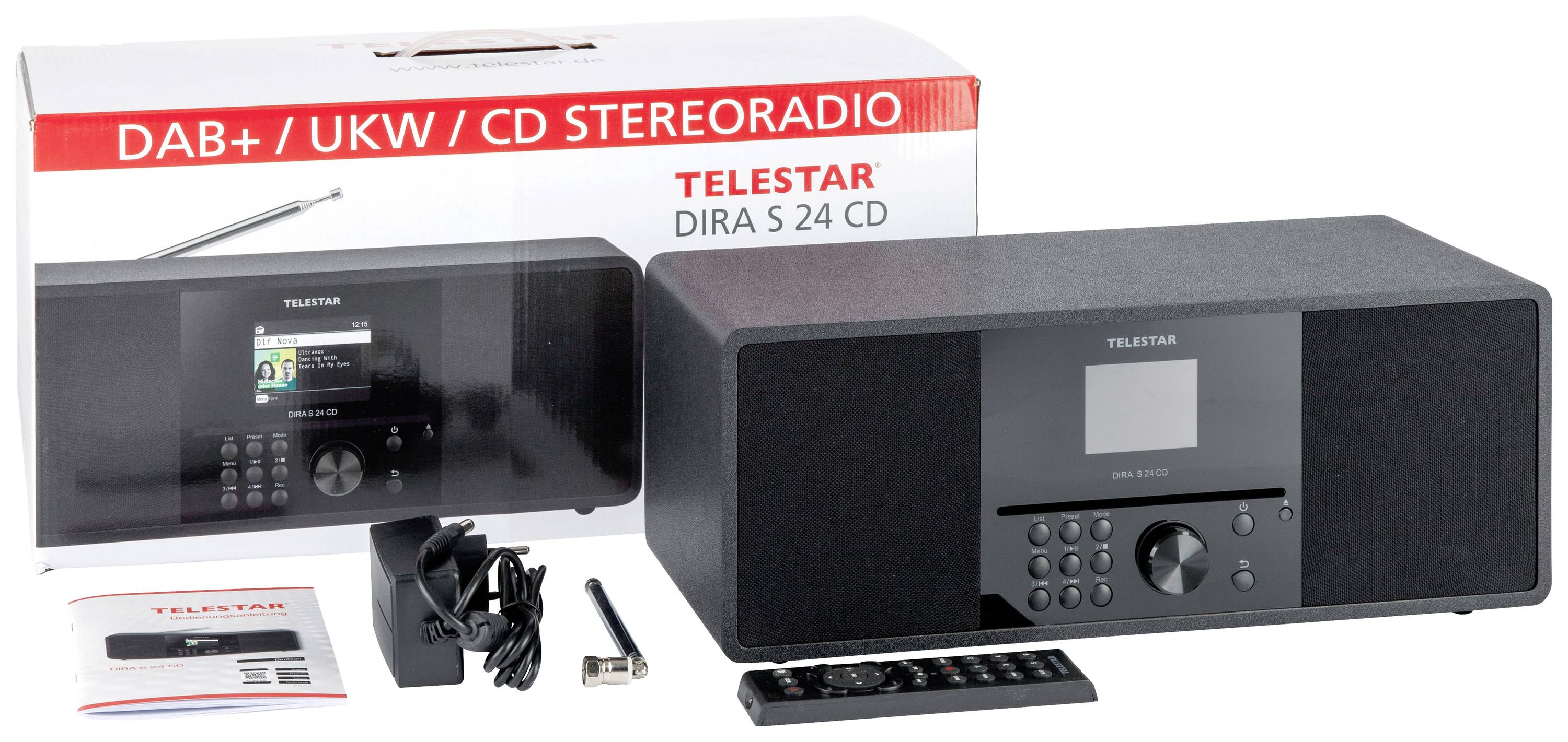 Telestar DIRA S 24 CD CD-Radio DAB+, UKW CD, USB Schwarz