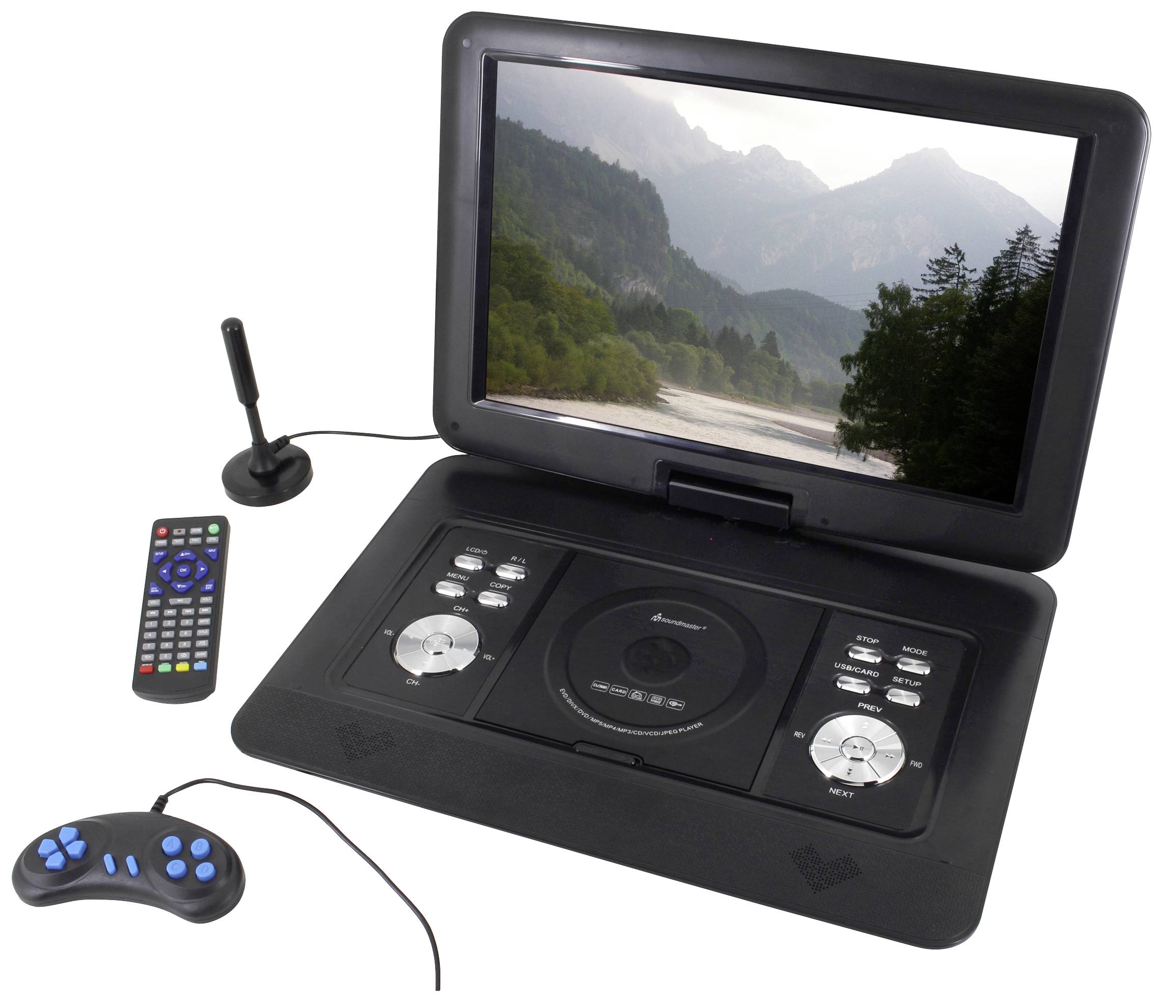 soundmaster PDB1600SW Tragbarer DVD-Player 39.1 cm 15.4 Zoll EEK: D (A - G) Akkubetrieb, inkl. DVB-T Antenne, mit integriertem DVD Player Schwarz