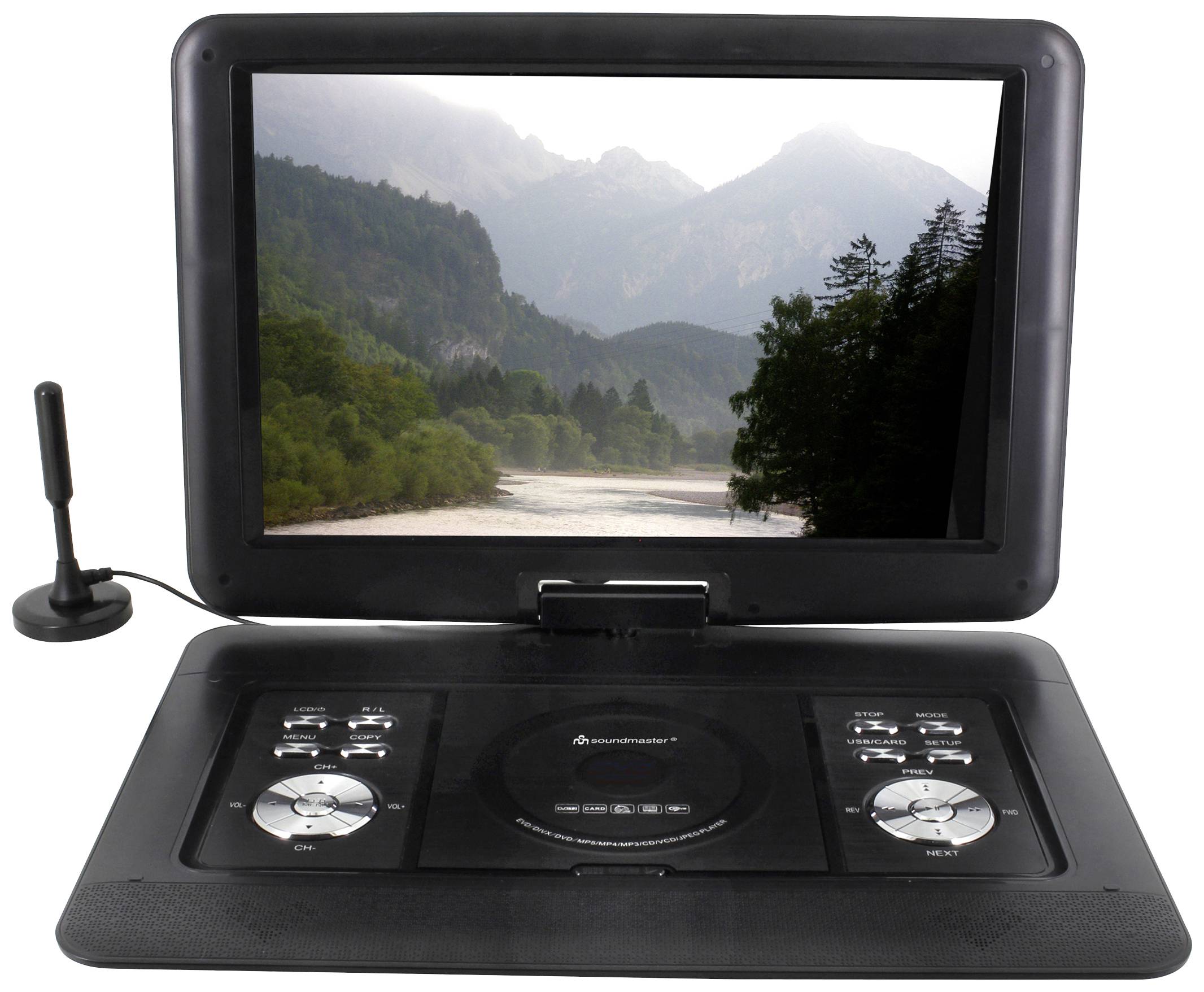 soundmaster PDB1600SW Tragbarer DVD-Player 39.1 cm 15.4 Zoll EEK: D (A - G) Akkubetrieb, inkl. DVB-T Antenne, mit integriertem DVD Player Schwarz