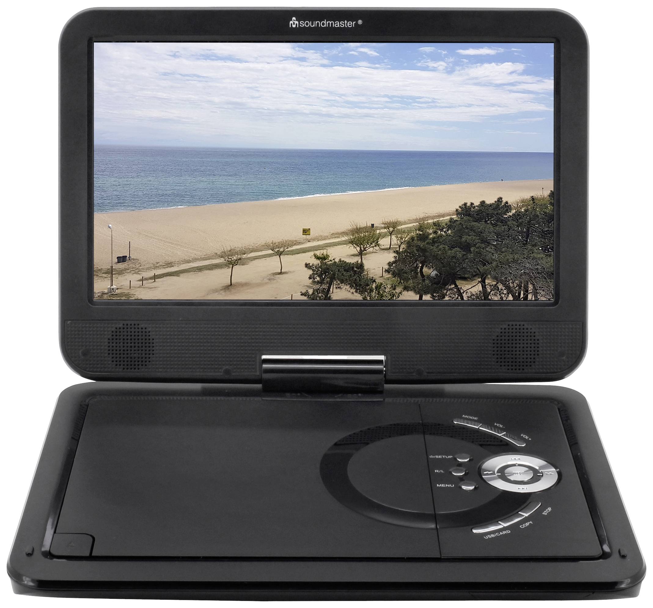 soundmaster PDB1910SW Tragbarer DVD-Player 25.9 cm 10.1 Zoll EEK: E (A - G) Akkubetrieb, inkl. DVB-T Antenne, mit integriertem DVD Player Schwarz