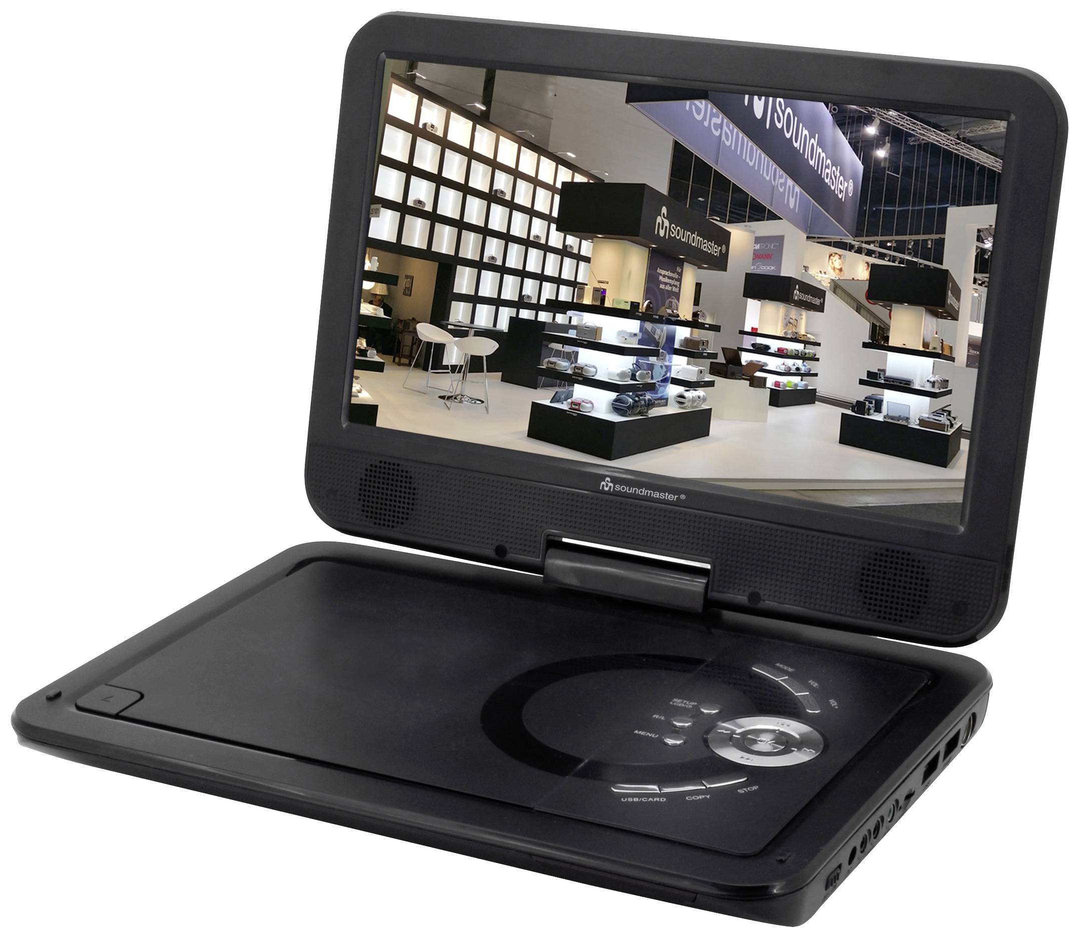 soundmaster PDB1910SW Tragbarer DVD-Player 25.9 cm 10.1 Zoll EEK: E (A - G) Akkubetrieb, inkl. DVB-T Antenne, mit integriertem DVD Player Schwarz