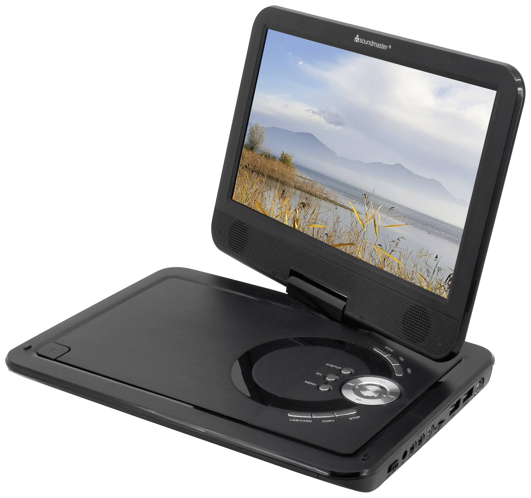 soundmaster PDB1910SW Tragbarer DVD-Player 25.9 cm 10.1 Zoll EEK: E (A - G) Akkubetrieb, inkl. DVB-T Antenne, mit integriertem DVD Player Schwarz