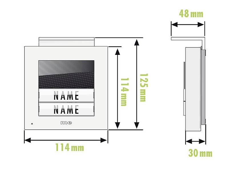M-e modern-electronics ADV-1020A Vistadoor Audio-Außenstation für Türsprechanlage Kabelgebunden Außeneinheit 2 Familienhaus