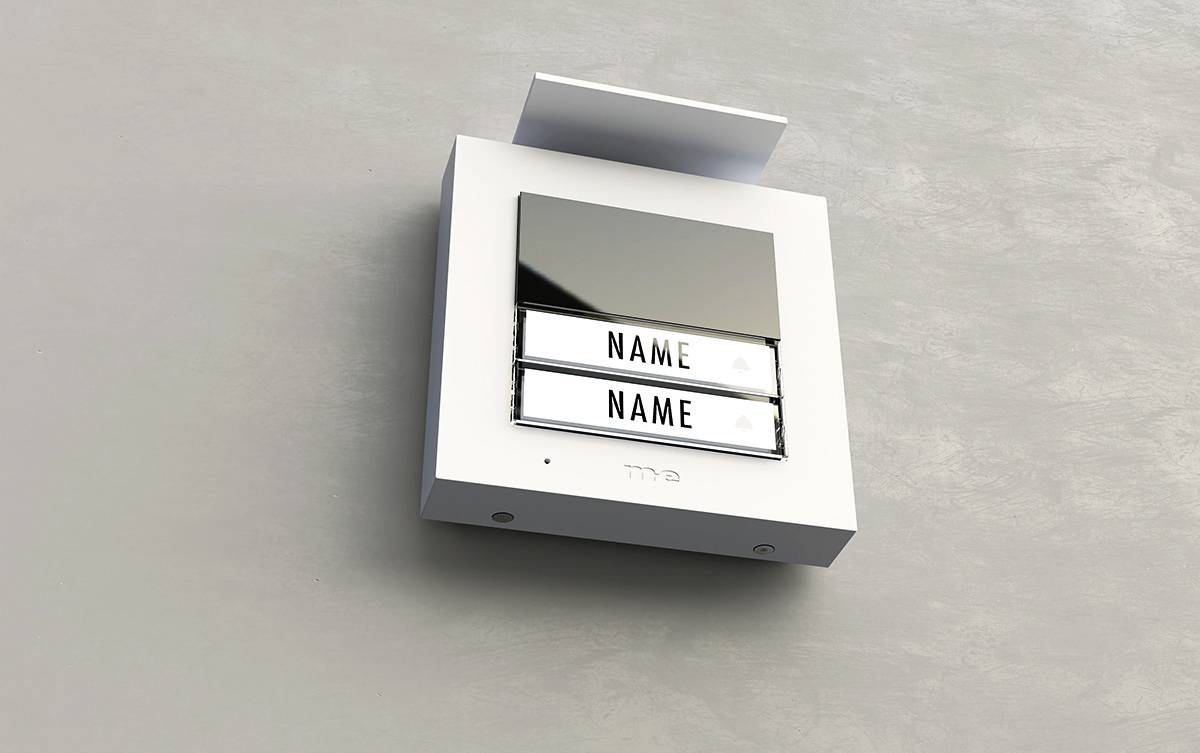 M-e modern-electronics ADV-1020W Vistadoor Audio-Außenstation für Türsprechanlage Kabelgebunden Außeneinheit 2 Familienhaus Weiß