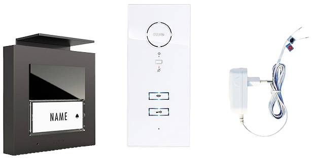 M-e modern-electronics ADV-10101 AW Türsprechanlage Kabelgebunden Komplett-Set Anthrazit, Weiß