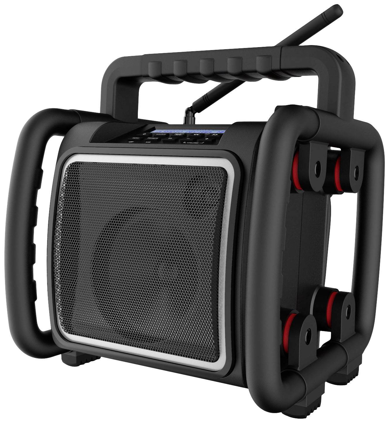 PerfectPro TeamBox Baustellenradio DAB+, UKW AUX, Bluetooth®, USB Akku-Ladefunktion, spritzwassergeschützt, staubdicht, stoßfest, wiederaufladbar