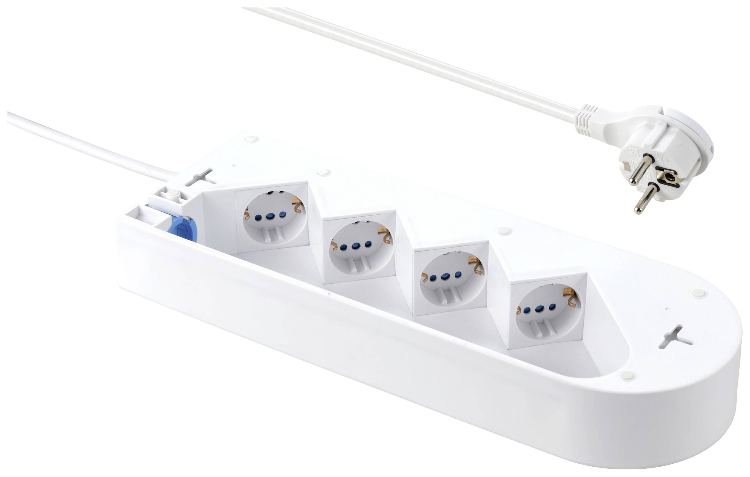 Sygonix SY-5228510 Steckdosenleiste mit Schalter 4fach Weiß Schutzkontakt 1St.