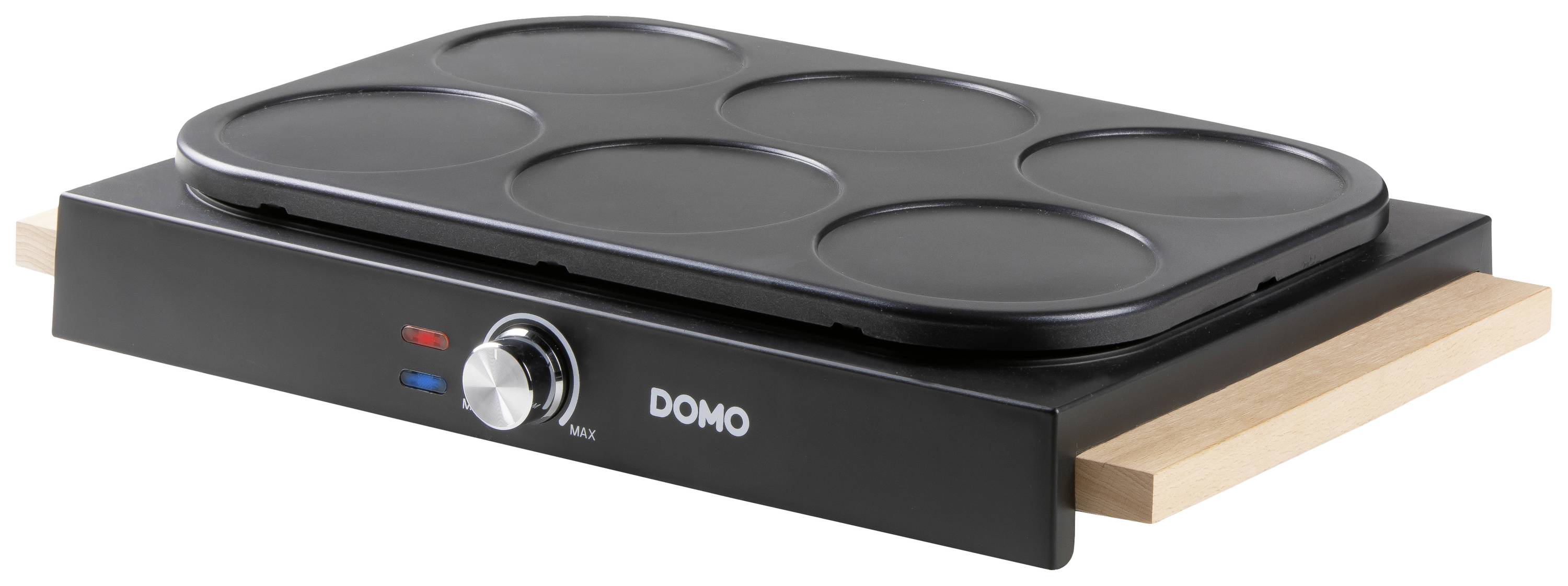 DOMO DO8717P Pancake-Platten Antihaftbeschichtung, Kontrollleuchte Schwarz