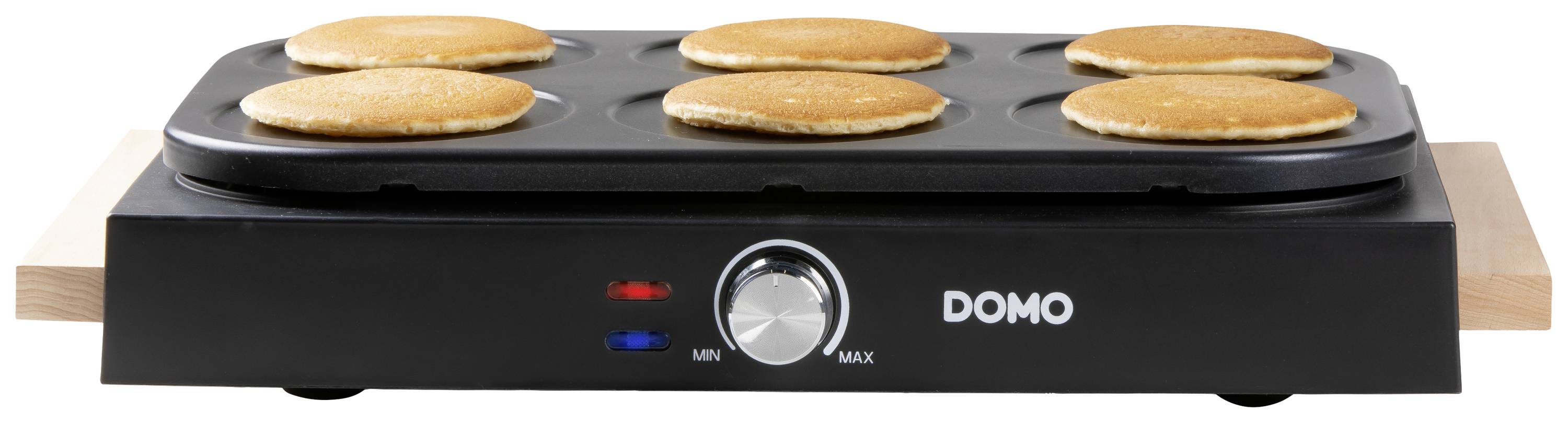 DOMO DO8717P Pancake-Platten Antihaftbeschichtung, Kontrollleuchte Schwarz