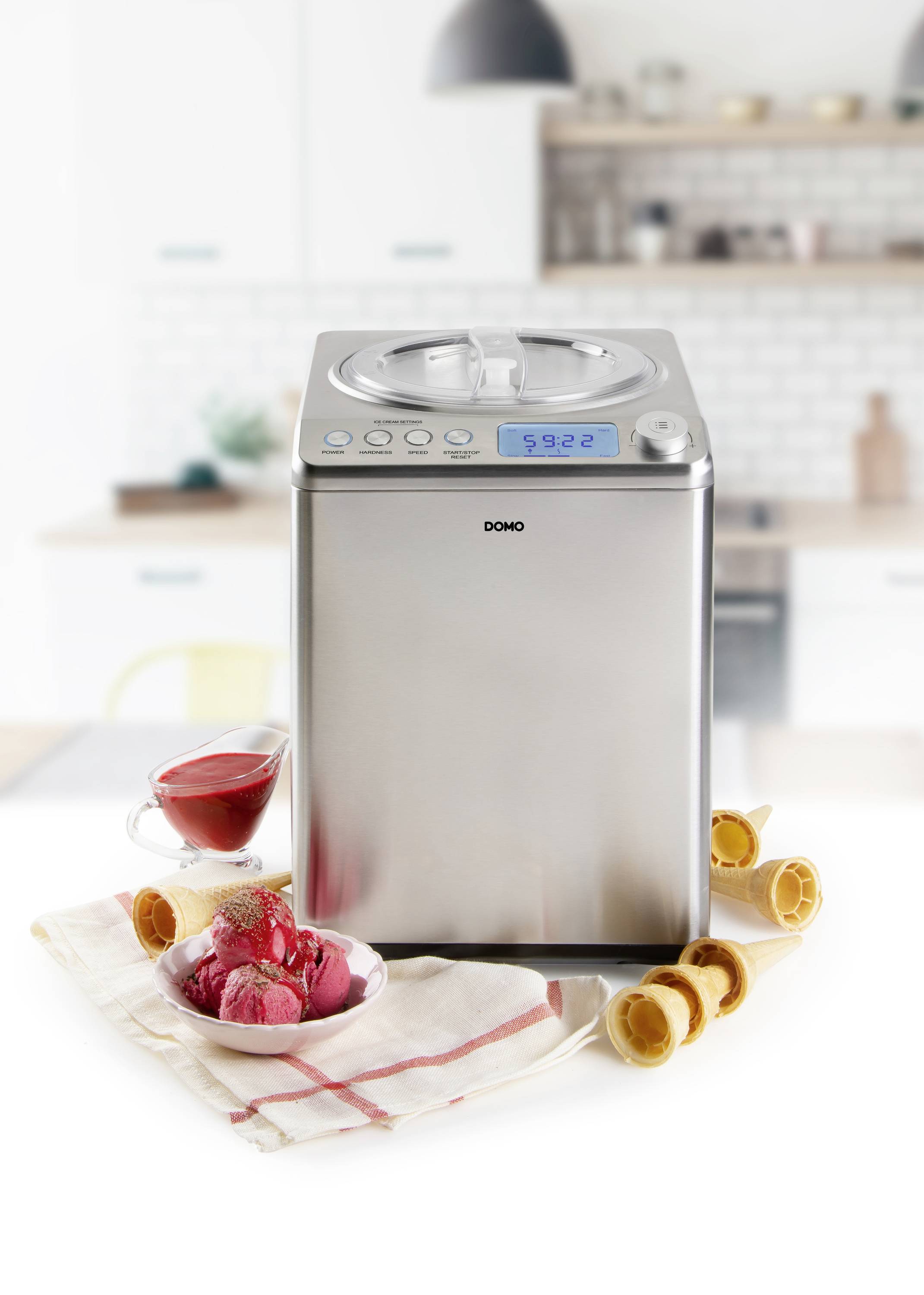 DOMO DO92321 Pro Eismaschine mit Display 2.5 l