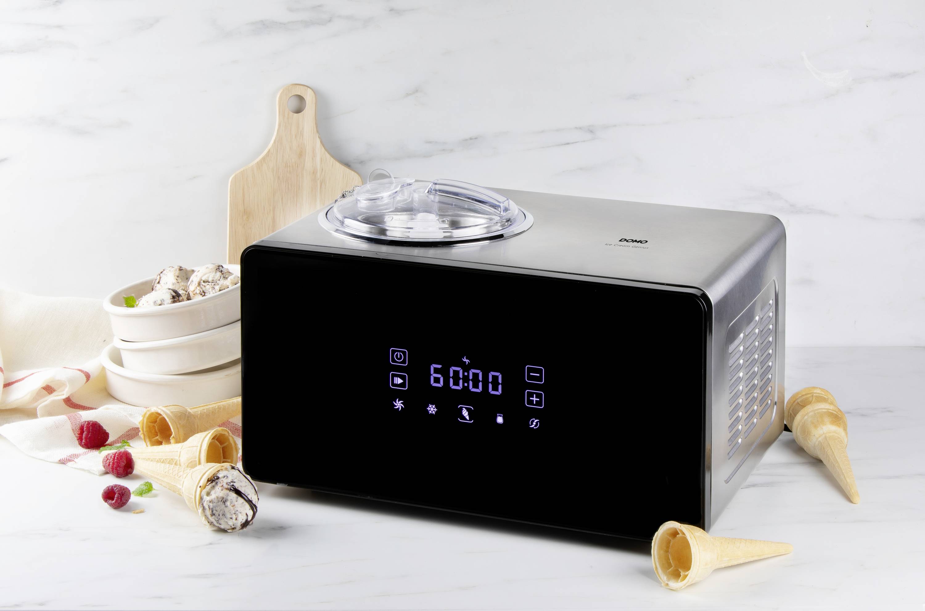 DOMO DO92521 Genius Eismaschine mit Display 1.5 l