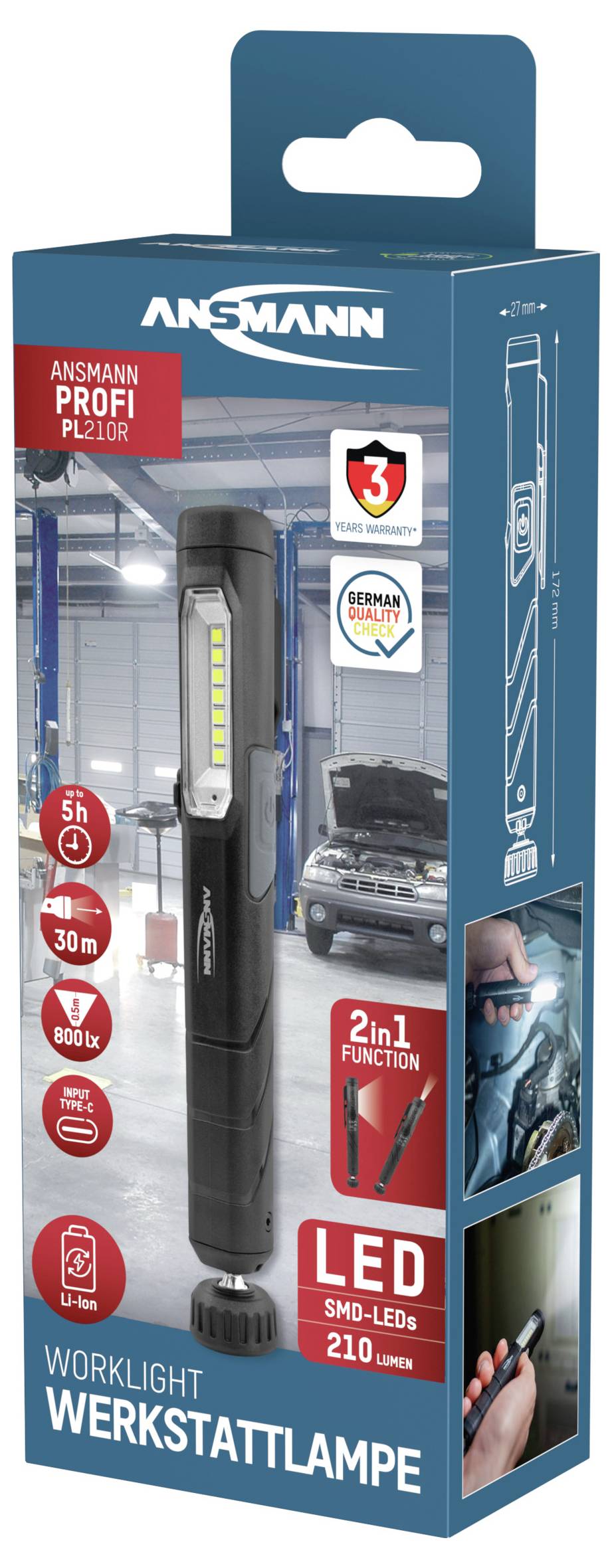 Ansmann 990-00120 Profi Penlight akkubetrieben LED Schwarz