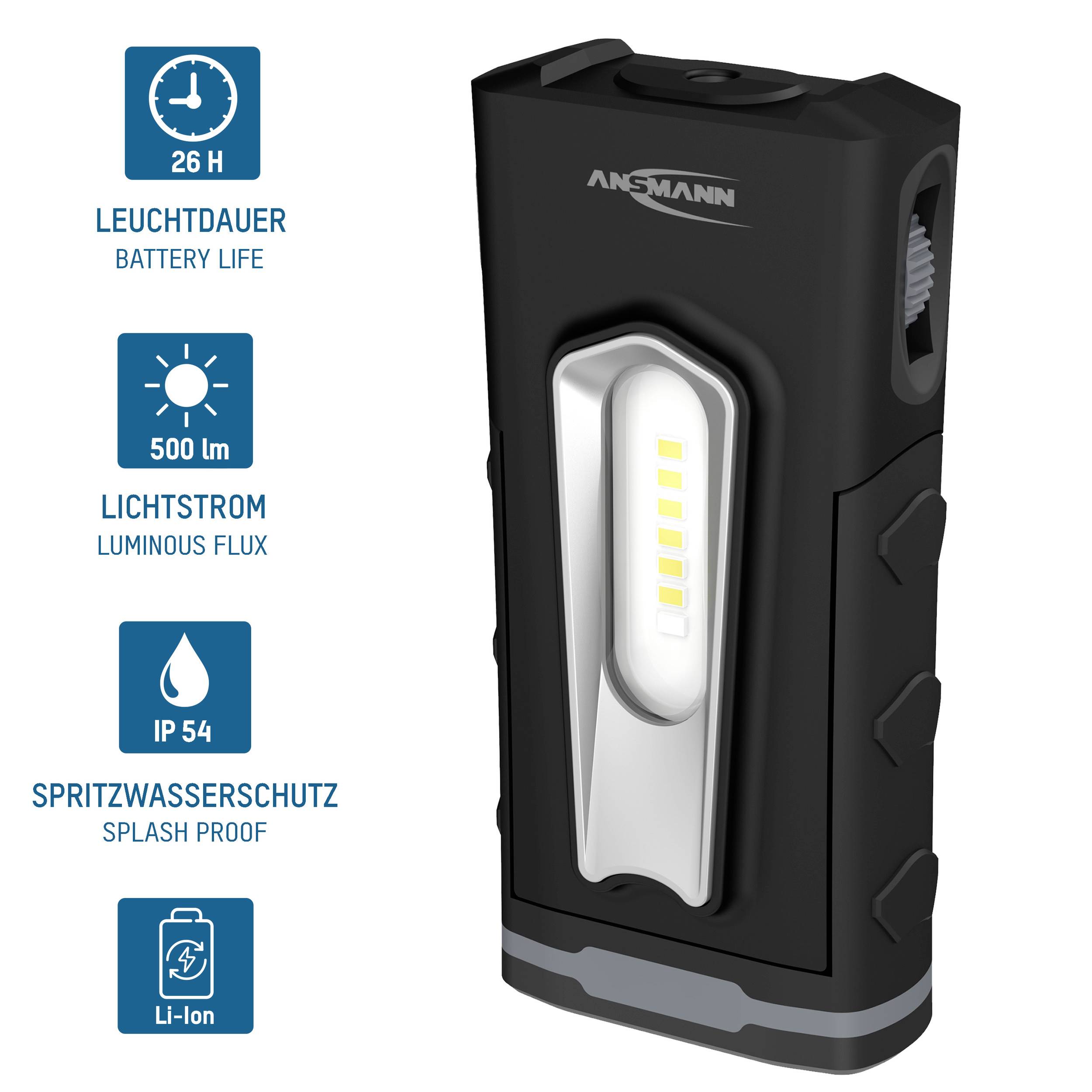 Ansmann 990-00123 Worklight Pocket LED Arbeitsleuchte akkubetrieben 500 lm