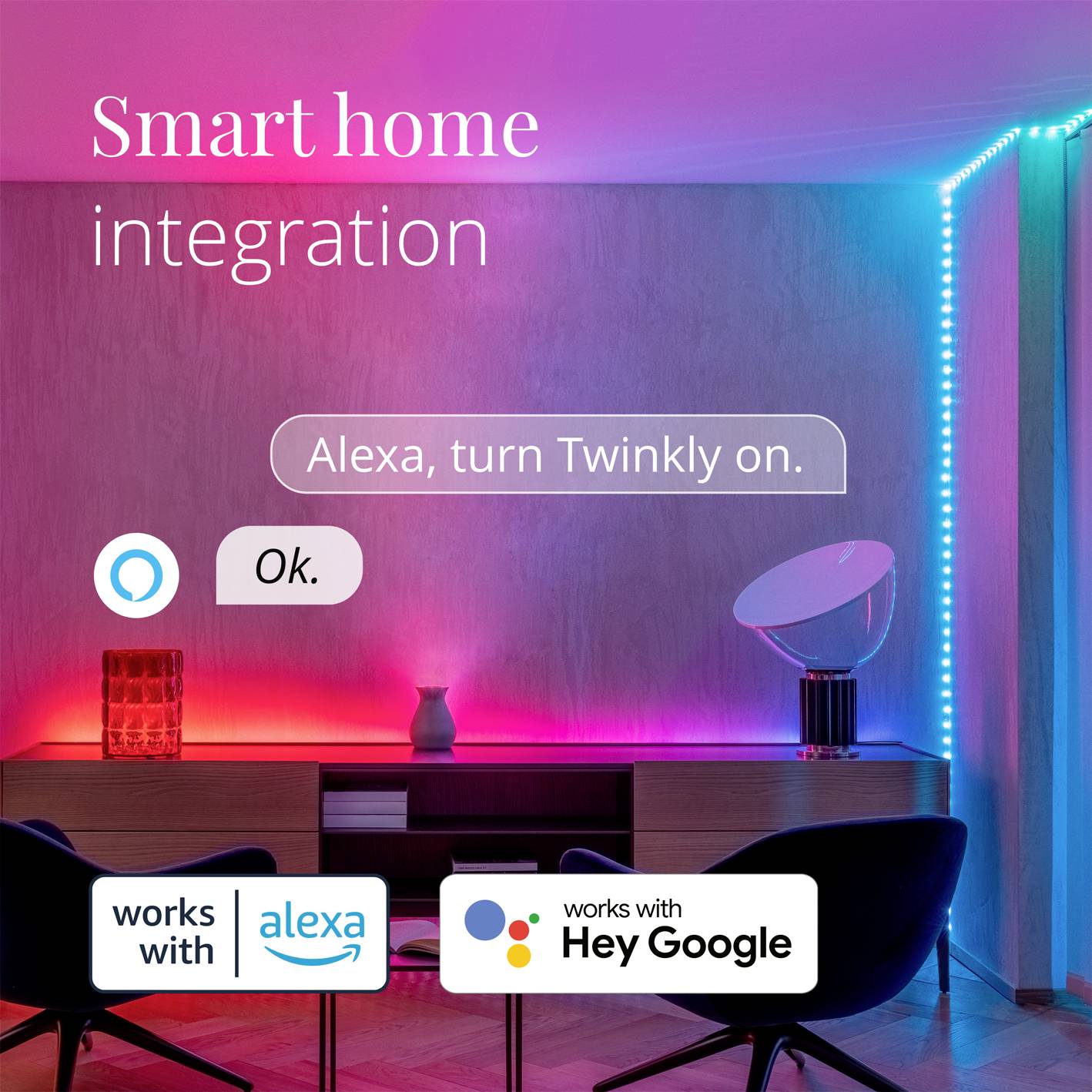 Twinkly TWD060STP-T Party-Lichterkette Innen EEK: G (A - G) netzbetrieben Anzahl Leuchtmittel 60 LED RGB Beleuchtete Länge: 3 m