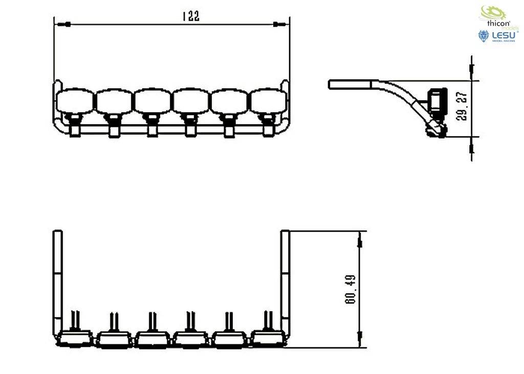 Thicon Models 50341 1:14 Dachlampenbügel 1St.