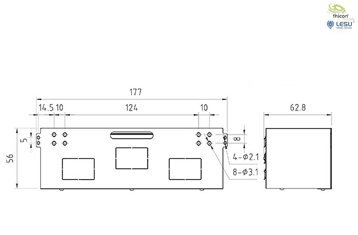 Thicon Models 50366 V2A 177mm 1:14 Staukasten 1St.