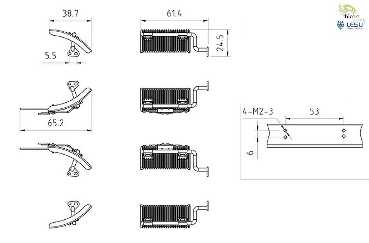 Thicon Models 50372 1:14 Kotflügel 1 Paar