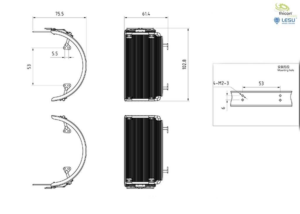 Thicon Models 50373 1:14 Kotflügel 1 Paar