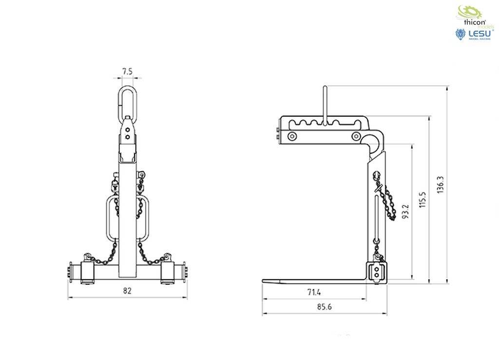 Thicon Models 55051 1:14 Krangabel 1 St.