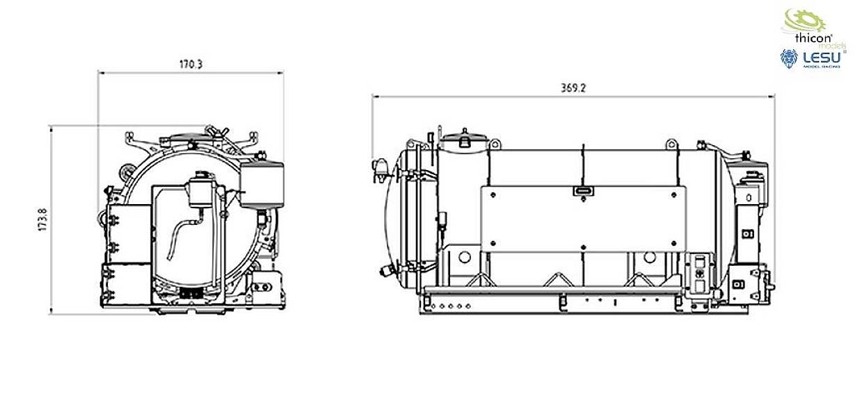 Thicon Models 55054 1:14 Vakuumtank Aufbau 1St.