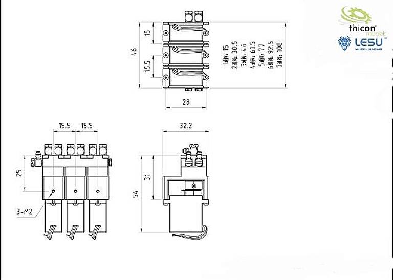 Thicon Models 56039 Messing 7-fach Hydraulik-Ventil 1St.