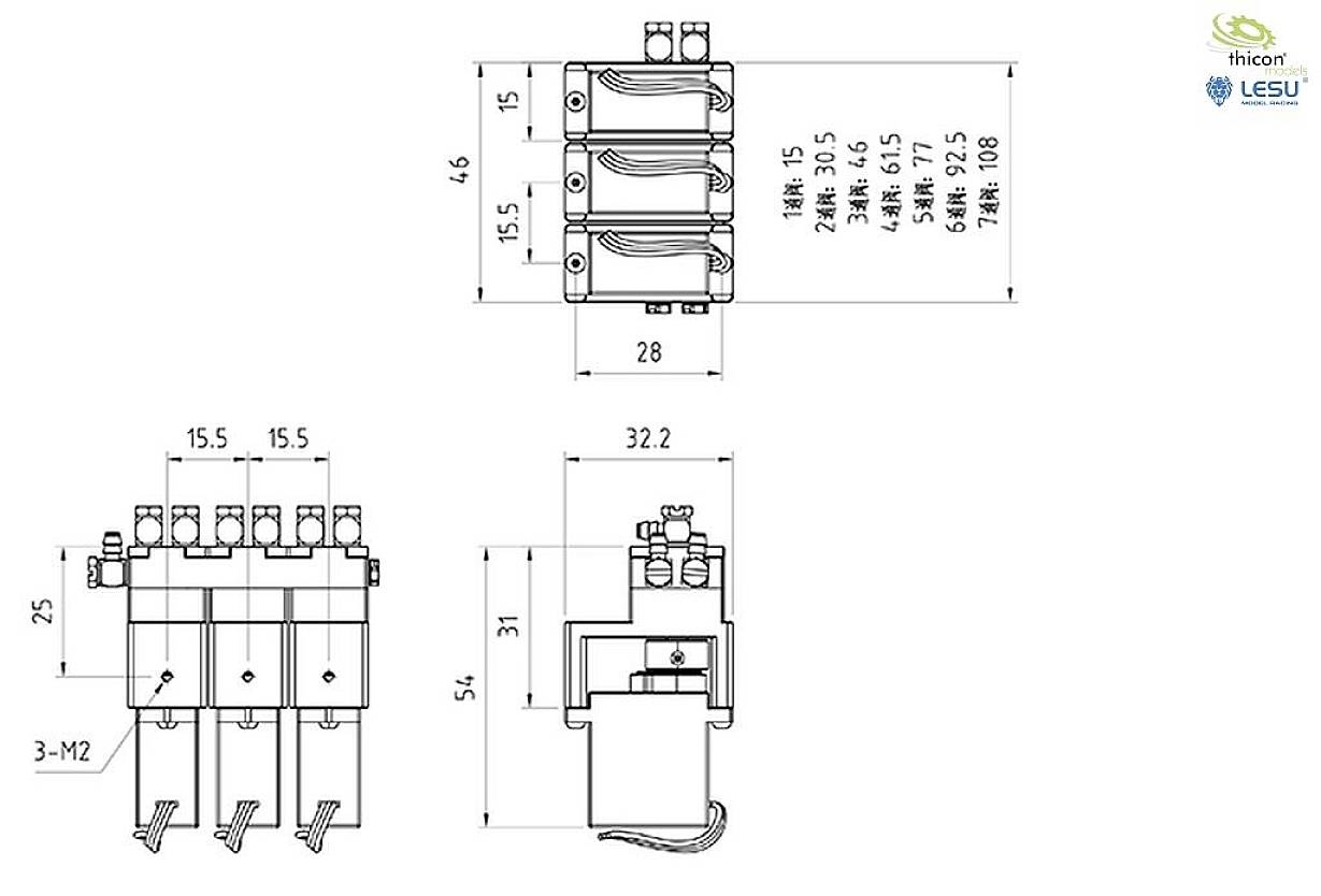 Thicon Models 56058 Messing 1-fach Hydraulik-Ventil 1 St.