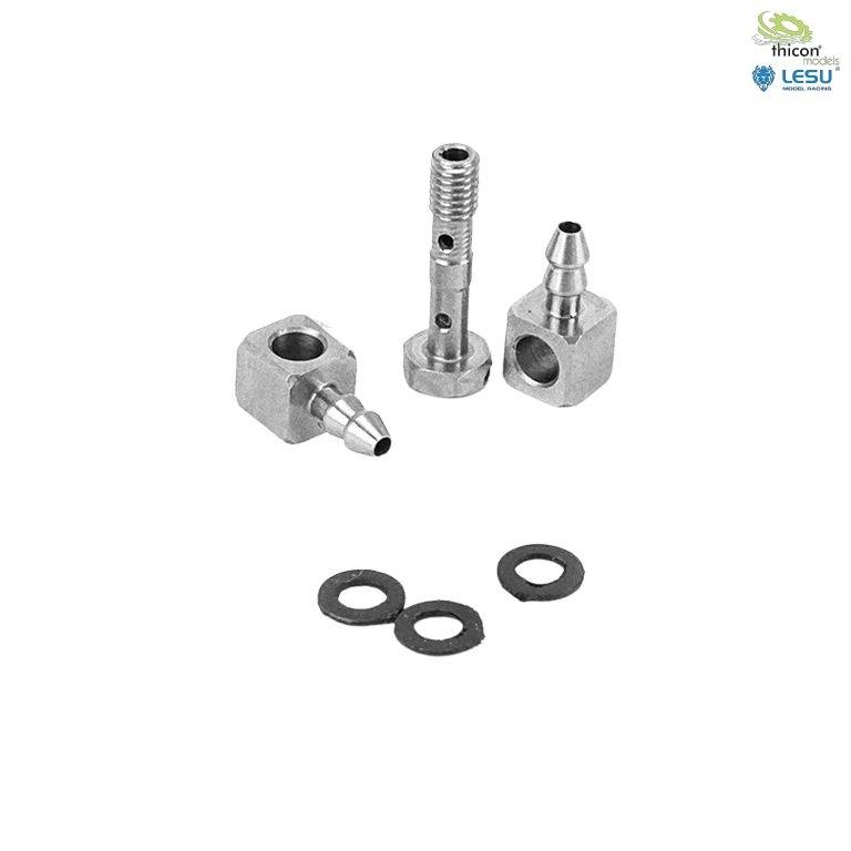 Thicon Models 56064 Doppel-Nippel Winkel M3 für 3/2mm Hydraulik-Anschluss 1St.