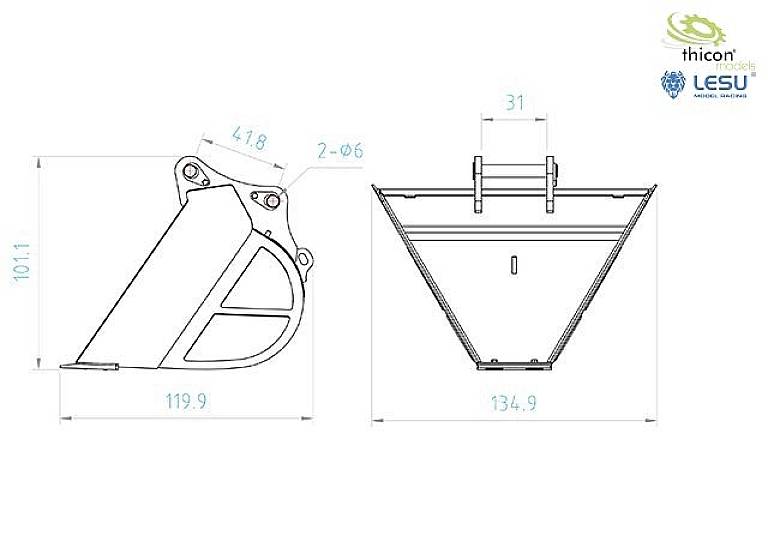 Thicon Models 58321 1:14 Trapez-Schaufel 1 St.