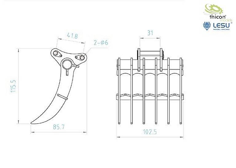 Thicon Models 58322 1:14 Rechen-Schaufel 1 St.