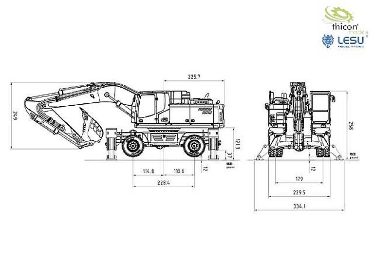 Thicon Models 58700 Mobilbagger 4x4 1:14 Elektro RC Funktionsmodell Bausatz